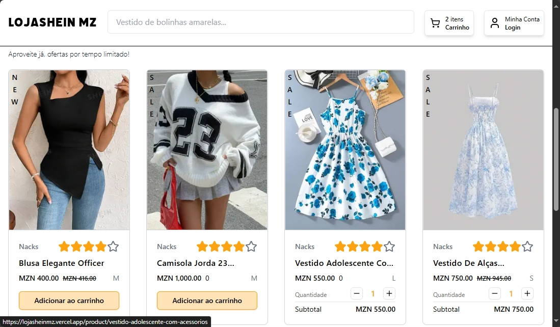 Plataforma E-commerce - LojaSheinmz